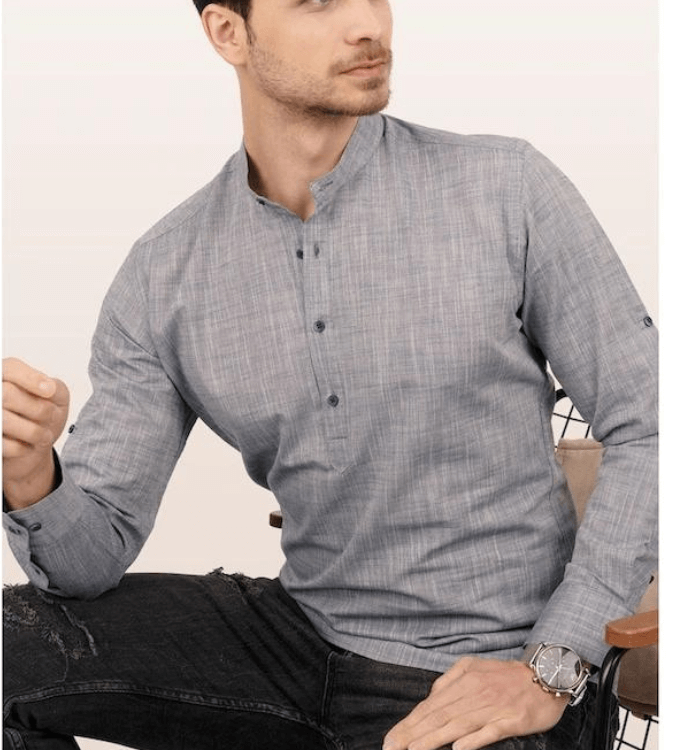 Men's shirt with a classic collar and buttons design