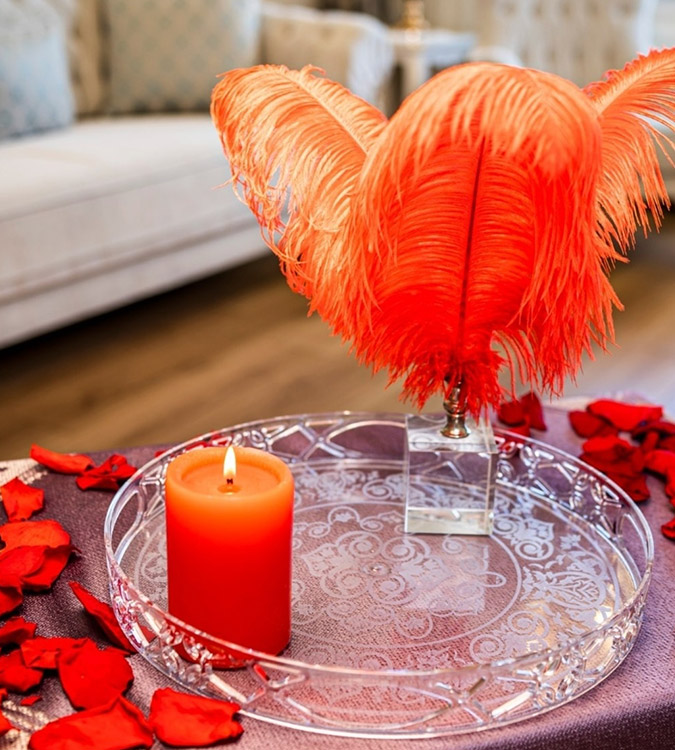 صينية تقديم القهوة دائرية شفافة