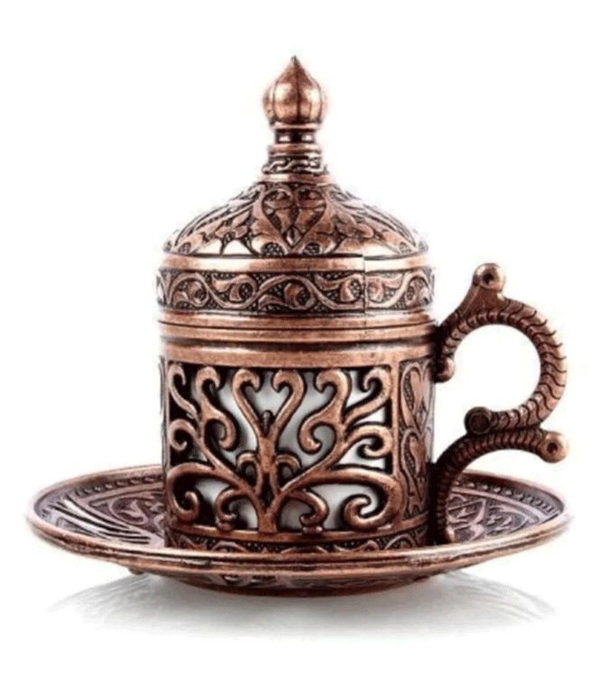 Copper Ottoman Turkish coffee cup 