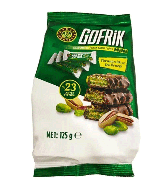Kahve Dünyası Gofrik Mini Biscuit Milk Chocolate and Pistachio 10 Pieces 125gr