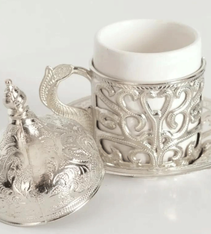 طقم فناجين قهوة تركية بنمط عثماني ل6 أسخاص