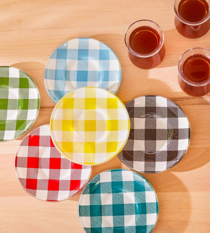 Karaca glass tea cups set for 6 people