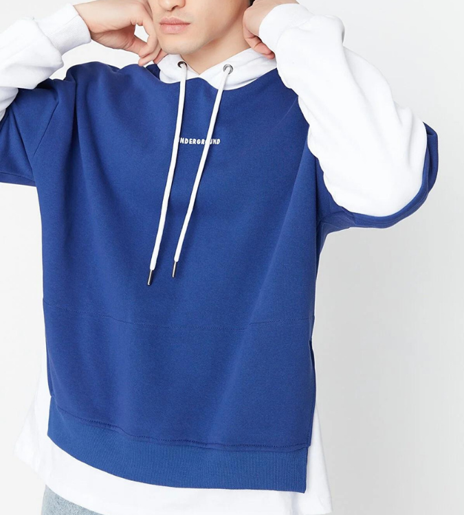 Men's oversize cotton sweatshirt with hat
