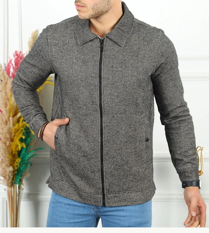 Men's cotton zip-up jacket