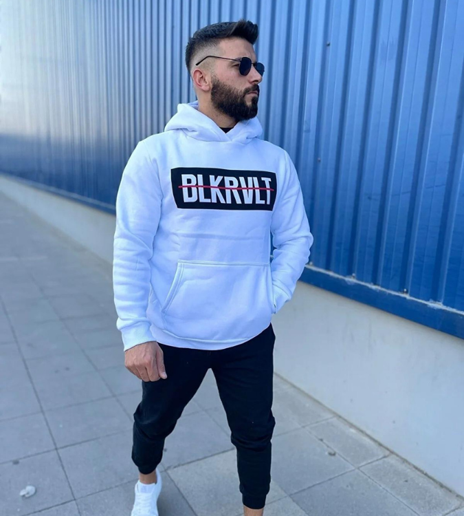 White Unisex Cotton Blouse with Hat - DİYADİN