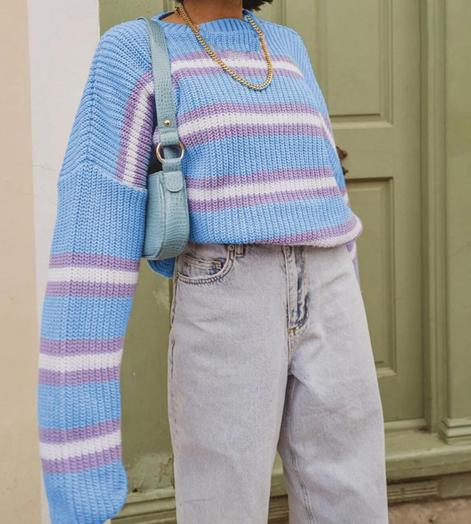 Women's oversized sweater in blue