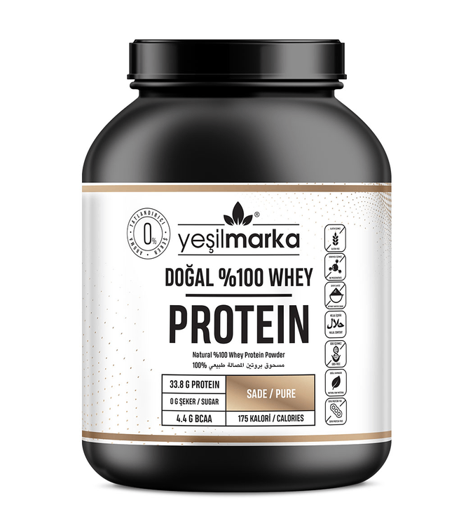Natural unflavored whey protein powder from YeşilMarka 1540g