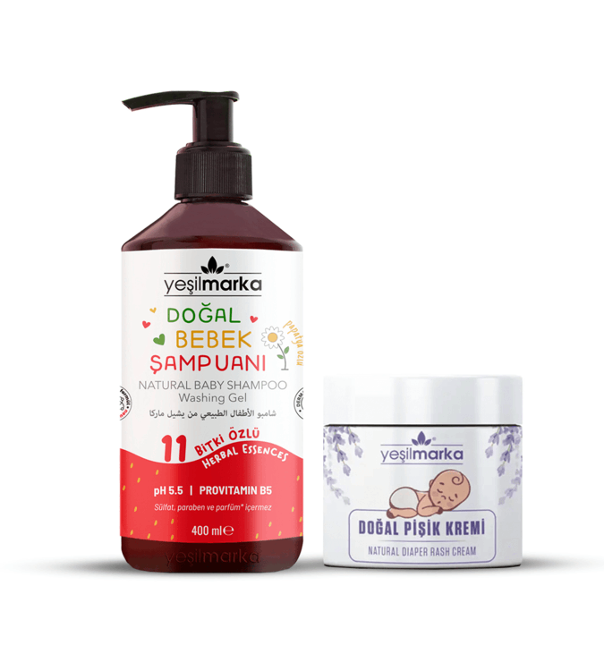 Set of Natural Strawberry Shampoo for Babies and Diaper Rash Cream from YeşilMarka