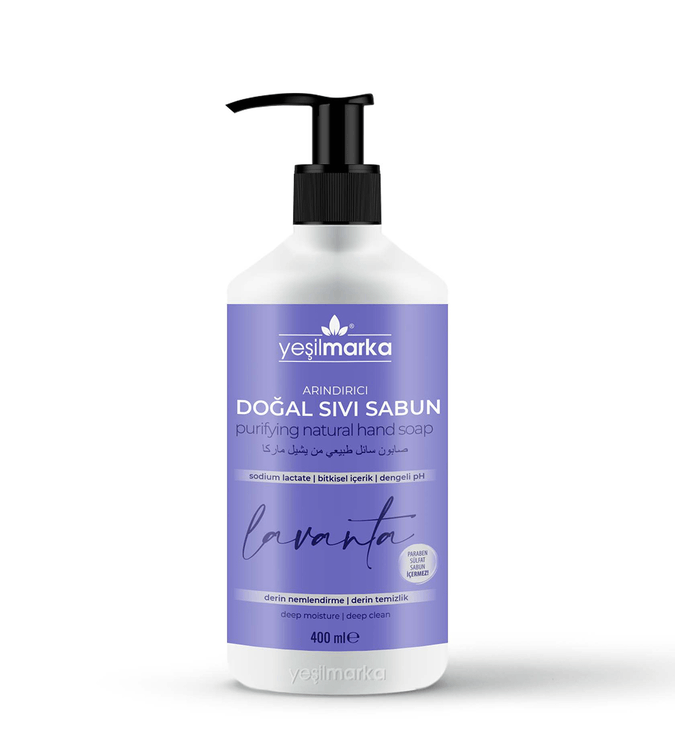 Natural purifying liquid soap with lavender scent from YeşilMarka - 400ml