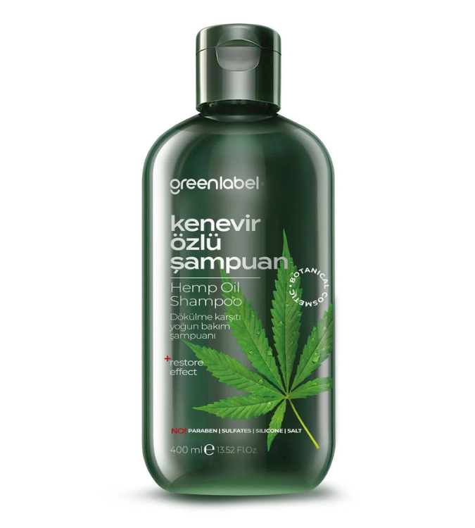 Green Label Hemp Extract Salt-free Paraben-free Sulfate-free Anti-Dandruff Care and Repair Shampoo 400 ml