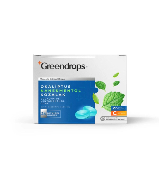 أقراص عشبية منعشة لتهدئة الحلق بنكهة الأوكالبتوس والنعناع والمنثول ( 24 قرص )