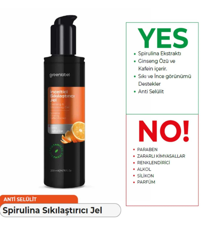 Greenlabel Firming and Slimming Body Gel with Spirulina and Caffeine Extract 200ML