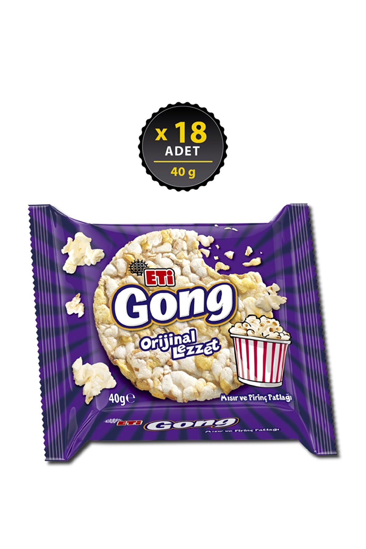 Eti Gong Puffed Corn and Rice 40 gx 18 Pieces