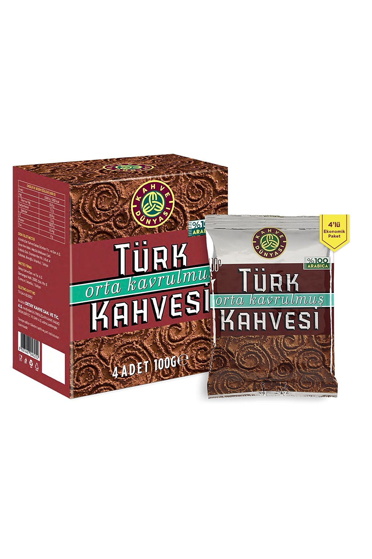 Medium Roasted Turkish Coffee 100 × 4 Gr - Kahve Dünyası