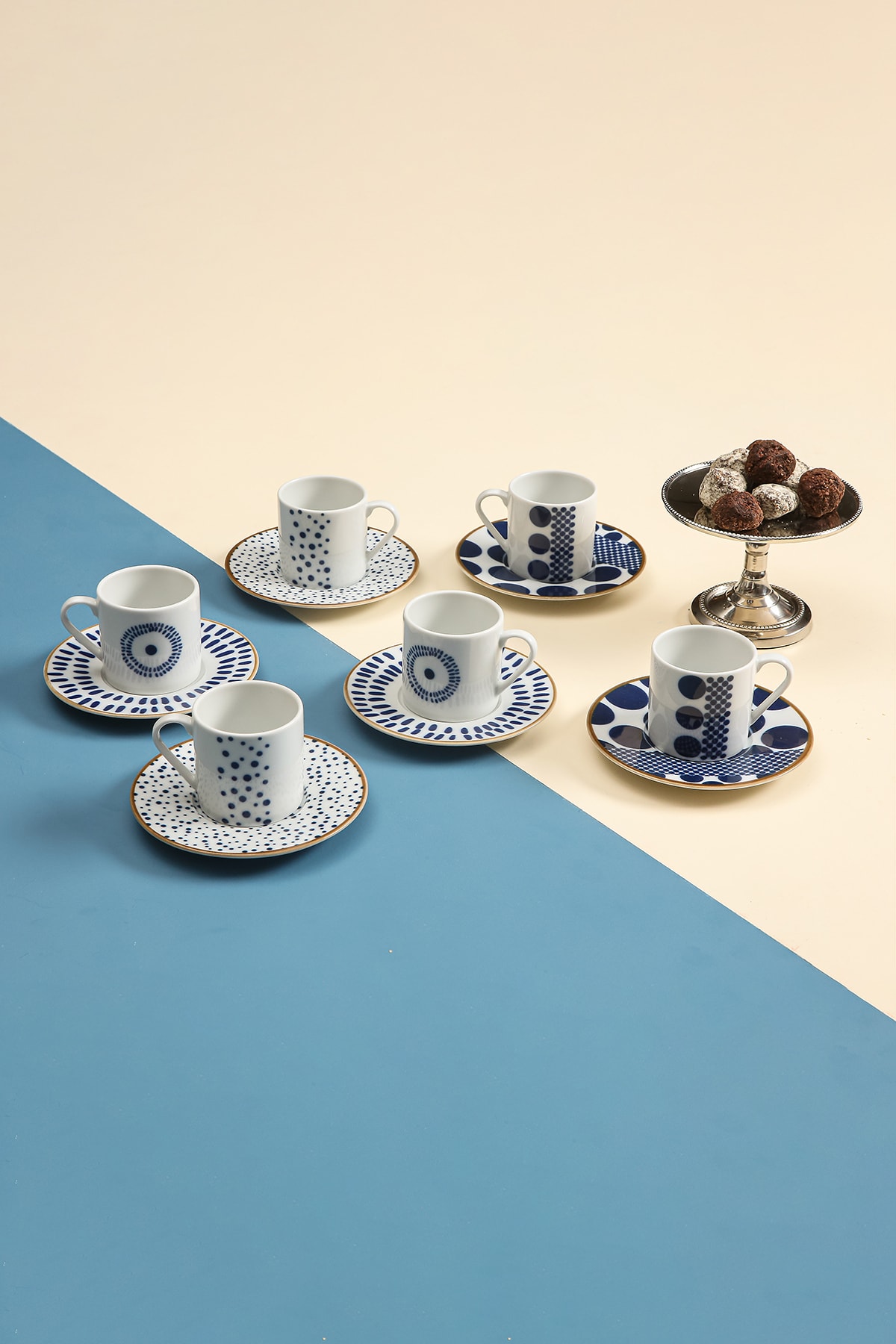 Coffee cups set 12 pieces for 6 people