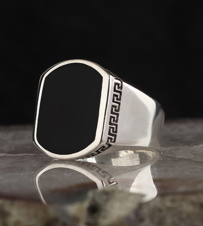 925 Silver Ring for Men with Onyx Stone