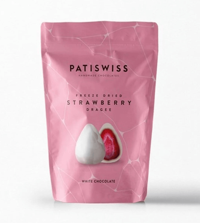 Strawberry dragee with white chocolate from Patiswiss - 80gr